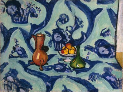 Nature morte, camaïeu bleu