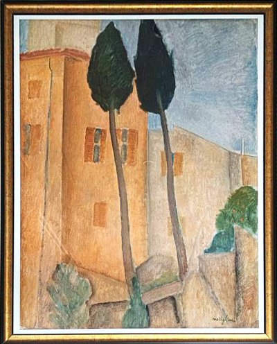 Cypresses and Houses at Cagnes