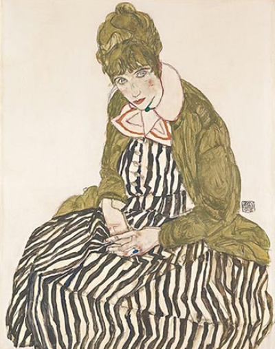 Edith with Striped Dress, Sitting (1915)