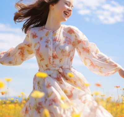 Woman with flower bouquet