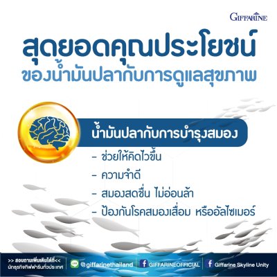 น้ำมันปลา 4X กิฟฟารีน Omega3 + DHA500mg วิตามินบำรุงสมองความจำ วิตามินเด็กสมาธิสั้น วิตามินฟื้นฟูความจำอัลไซม์เมอร์ ลดอักเสบข้อเข่าเสื่อม น้ำมันปลา1,000 มก. ดีเอชเอ500 มก