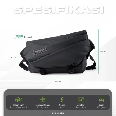 Evernext - Tas Selempang Waterproof Pria Sling Bag Volta Anti Air Messenger Bag Tas Multifungsi Pria