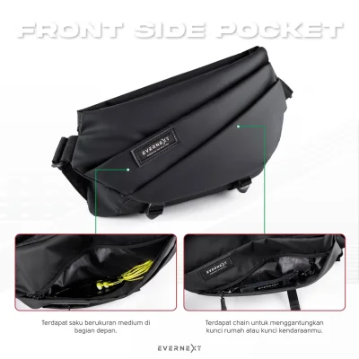 Evernext - Tas Selempang Waterproof Pria Sling Bag Volta Anti Air Messenger Bag Tas Multifungsi Pria