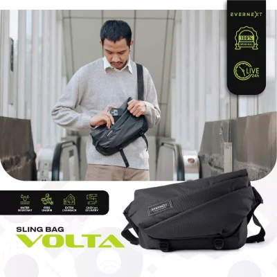 Evernext - Tas Selempang Waterproof Pria Sling Bag Volta Anti Air Messenger Bag Tas Multifungsi Pria