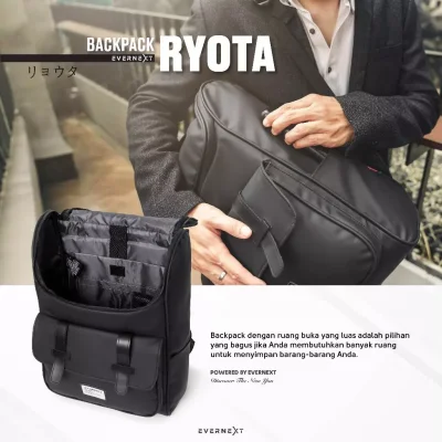 Evernext - Tas Ransel Pria Waterproof Tas Sekolah Korea Anti Air Backpack Laptop Ryota Tas Kuliah Pria