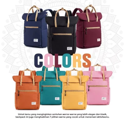 Evernext - Tas Ransel Wanita Tas Sekolah Tas Kuliah Wanita Backpack Emily Tas Punggung Laptop Wanita