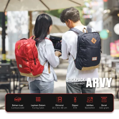 Evernext - Tas Ransel Laptop Pria Backpack Arvy Tas Punggung Pria Tas Outdoor Tas Sekolah Kuliah