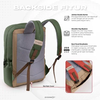 Evernext - Tas Ransel Laptop Pria Backpack Arvy Tas Punggung Pria Tas Outdoor Tas Sekolah Kuliah