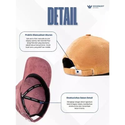 Evernext - Topi Polos Sydney Hat Topi Baseball Pria Topi Snapback Pria Topi Distro Trucker Pria