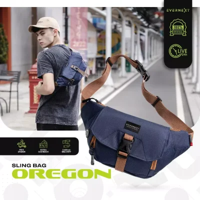 Evernext - Tas Selempang Pria Oregon Sling Bag Cowok Waist Bag Distro Tas Slempang Murah PREMIUM