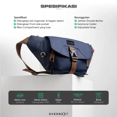 Evernext - Tas Selempang Pria Oregon Sling Bag Cowok Waist Bag Distro Tas Slempang Murah PREMIUM