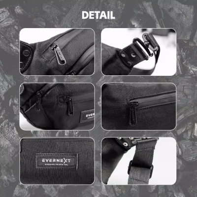 Evernext - Tas Selempang Pria Waist Bag Pria Waterproof Noir Sling Bag Pria Anti Air Anti Bara Pria