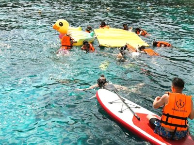 Racha Coral with sunset