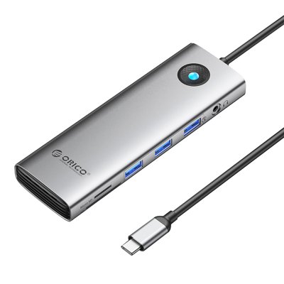 USB-C HUB (ยูเอสบีซีฮับ) ORICO TYPE-C 10-IN-1 5Gbps MULTIFUNCTION DOCKING STATION (GRAY)