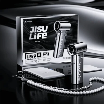 JISULIFE  HANDHELD FAN LIFE9 (5000MAH) - CHROME GIFT BOX