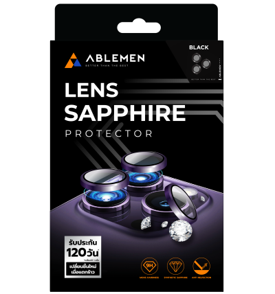 ฟิลม์ Ablemen 3D Lens Sapphire Stainless Matte Apple iPhone 17 Pro/17 Pro Max Natural