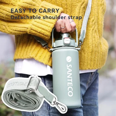 SANTECO Vacuum Insulated Large Capacity Water Bottle with Straw รุ่น Erie | กระบอกน้ำเก็บอุณหภูมิ ขนาด 1200 ML