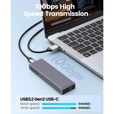 ORICO 10 IN 1 USB3.2 GEN2 TYPE-C M.2 NVME/NGFF DUAL PROTOCOL SSD ENCLOSURE (10GBPS)
