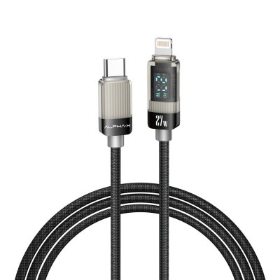 สายชาร์จ ALPHA.X USB-C to Lightning Cable 27W 1.2M Black (ALU-CL10)