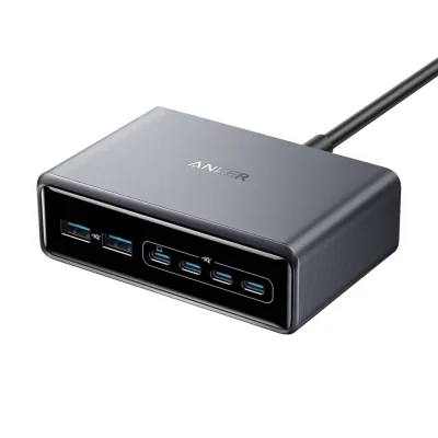Anker Prime Charger 200W 6-Ports GaN Prime USB-C Charging Station ใช้งานได้กับ MacBook Pro/Air iPhone 17/16/15/14 Galaxy