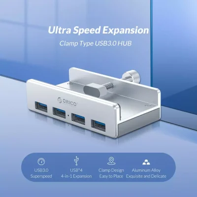 Orico Clip-type USB 3.0 HUB Aluminium 4 Ports(MH4PU)