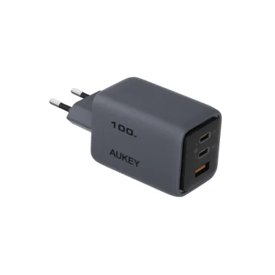 อะแดปเตอร์ AUKEY Wall Charger 1 USB-A / 2 USB-C 100W Gray