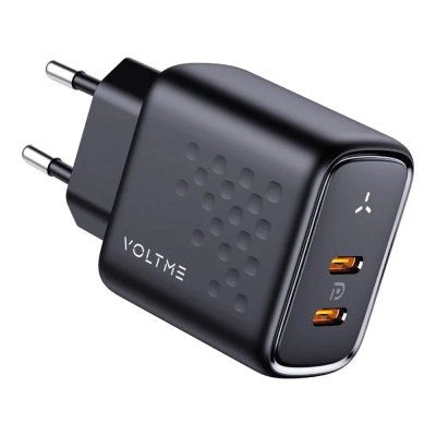 Voltme หัวชาร์จ Revo 45 DUO Dual-Port PD 45W Wall Charger With Gan Tech [2xUSB-C] - BLACK