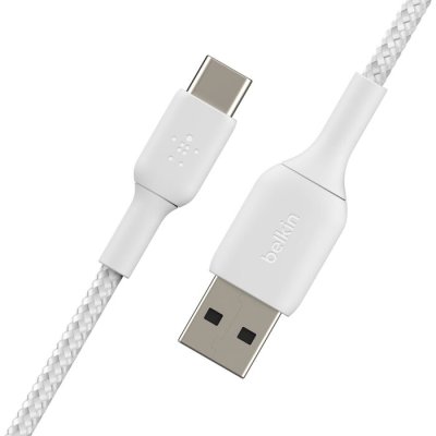สายชาร์จ Belkin BOOSTCHARGE Braided Cable 12W (CAB002bt1MWH) USB-A to C (1 เมตร) White