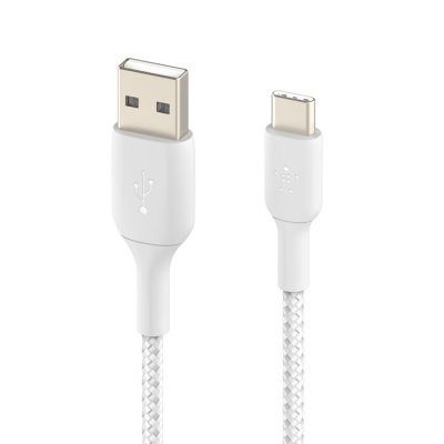 สายชาร์จ Belkin BOOSTCHARGE Braided Cable 12W (CAB002bt1MWH) USB-A to C (1 เมตร) White
