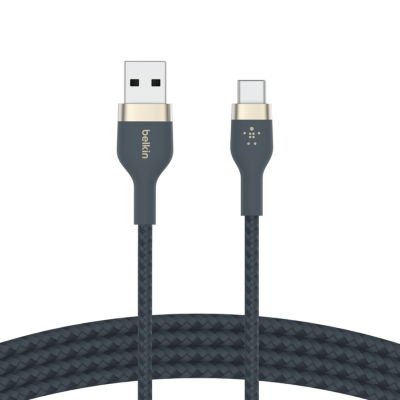 Belkin BOOSTCHARGE Pro Flex Double-Braided Charge (สายชาร์จ USB-A to USB-C | 1M) - Blue