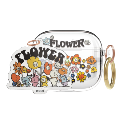 ELAGO เคสแอร์พอดรุ่นสาม BT21 Flower Clear Hang Case Airpods 3 Gen
