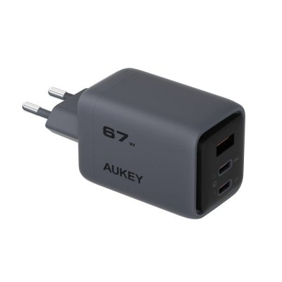 อะแดปเตอร์ AUKEY Wall USB Charger 1 USB-A / 2 USB-C (PD67W) Gray