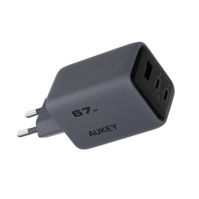 อะแดปเตอร์ AUKEY Wall USB Charger 1 USB-A / 2 USB-C (PD67W) Gray