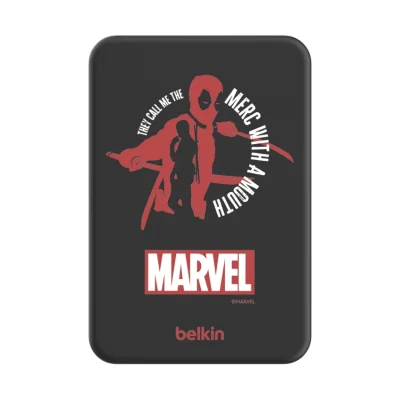 พาวเวอร์แบงค์ Belkin 5,000 mAh Wireless Charging with Kickstand Deadpool