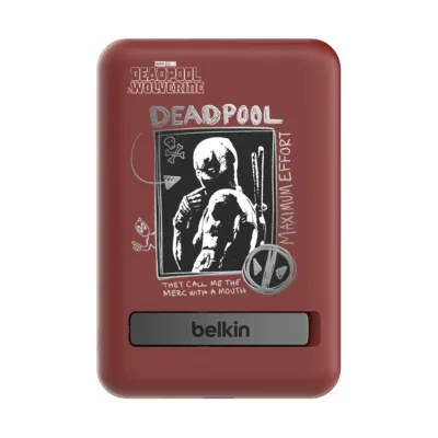 พาวเวอร์แบงค์ Belkin 5,000 mAh Wireless Charging with Kickstand Deadpool