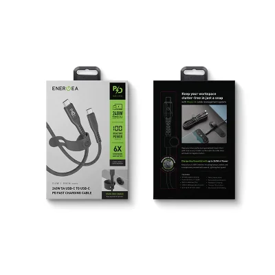 สายชาร์จ Energea USB-C to USB-C 240W Display with MCT 1.5M Black
