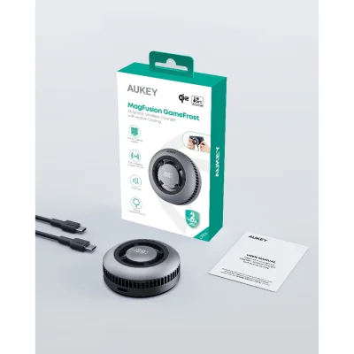 แท่นชาร์จไร้สาย AUKEY Qi2 15W GameFrost Pad Active Cooling