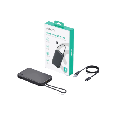 พาวเวอร์แบงค์ AUKEY PB-Y53 Spark Sling 10,000MAH Lite Slim with Built-in-USB-C (15W)