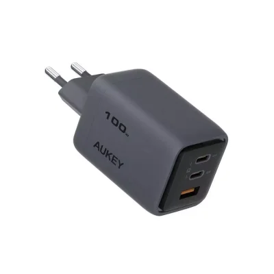 อะแดปเตอร์ AUKEY Wall Charger 1 USB-A / 2 USB-C 100W Gray