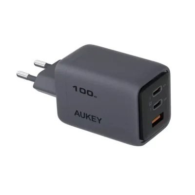 อะแดปเตอร์ AUKEY Wall Charger 1 USB-A / 2 USB-C 100W Gray