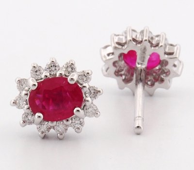 14K Earring White Gold