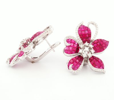 18K Earring White Gold