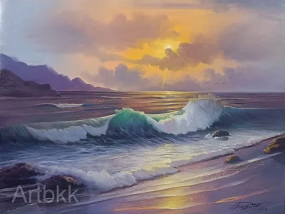 ภาพวาดสีน้ำมันวิวทะเล