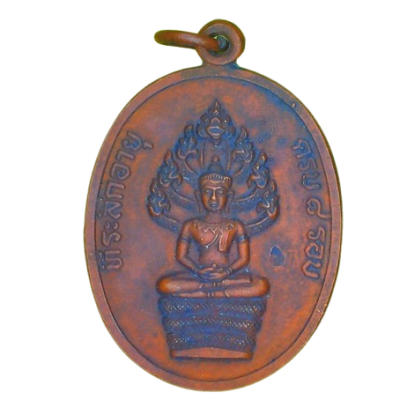 เหรียญนาคปรก หลวงปู่ทิม วัดละหารไร่ ปี2518 เนื้อทองแดง