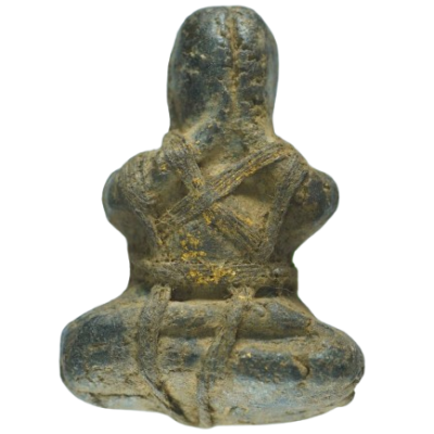 หลวงปู่เอี่ยม วัดสะพานสูง พิมพ์ตะพาบเชือกถัก ชุดกรรมการ (1/2) เนื้อผงคลุกรัก