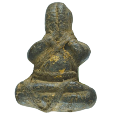 หลวงปู่เอี่ยม วัดสะพานสูง พิมพ์ตะพาบเชือกถัก ชุดกรรมการ (2/2) เนื้อผงคลุกรัก