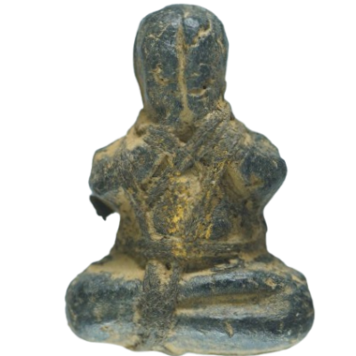 หลวงปู่เอี่ยม วัดสะพานสูง พิมพ์ตะพาบเชือกถัก ชุดกรรมการ (1/2) เนื้อผงคลุกรัก