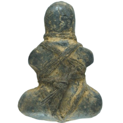 หลวงปู่เอี่ยม วัดสะพานสูง พิมพ์ตะพาบเชือกถัก ชุดกรรมการ (2/2) เนื้อผงคลุกรัก