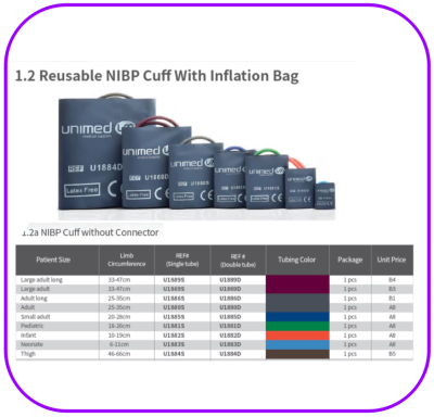 Cuff 1 Tube Unimed NIBP