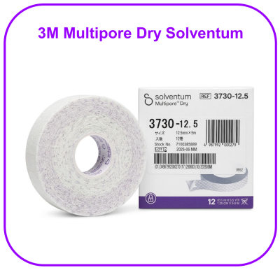 3M Solventum Multipore Dry Surgical Tape 0.5นิ้ว เทปผ้าทักทอ (1 ม้วน)